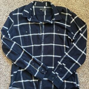 J. Crew Navy and White Plaid Casual Button Down Shirt